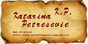 Katarina Petrešević vizit kartica